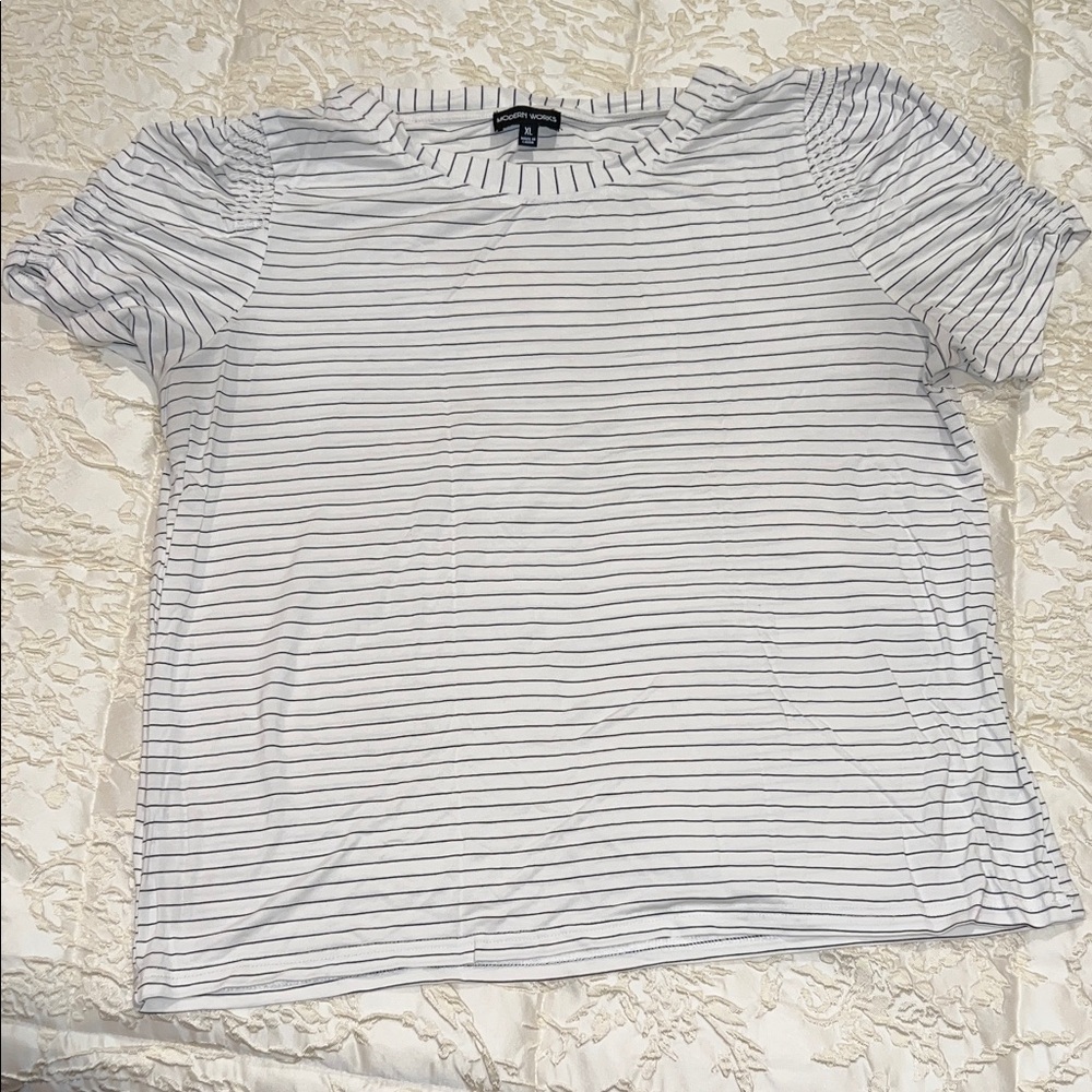 Classic Striped Short Sleeve Top